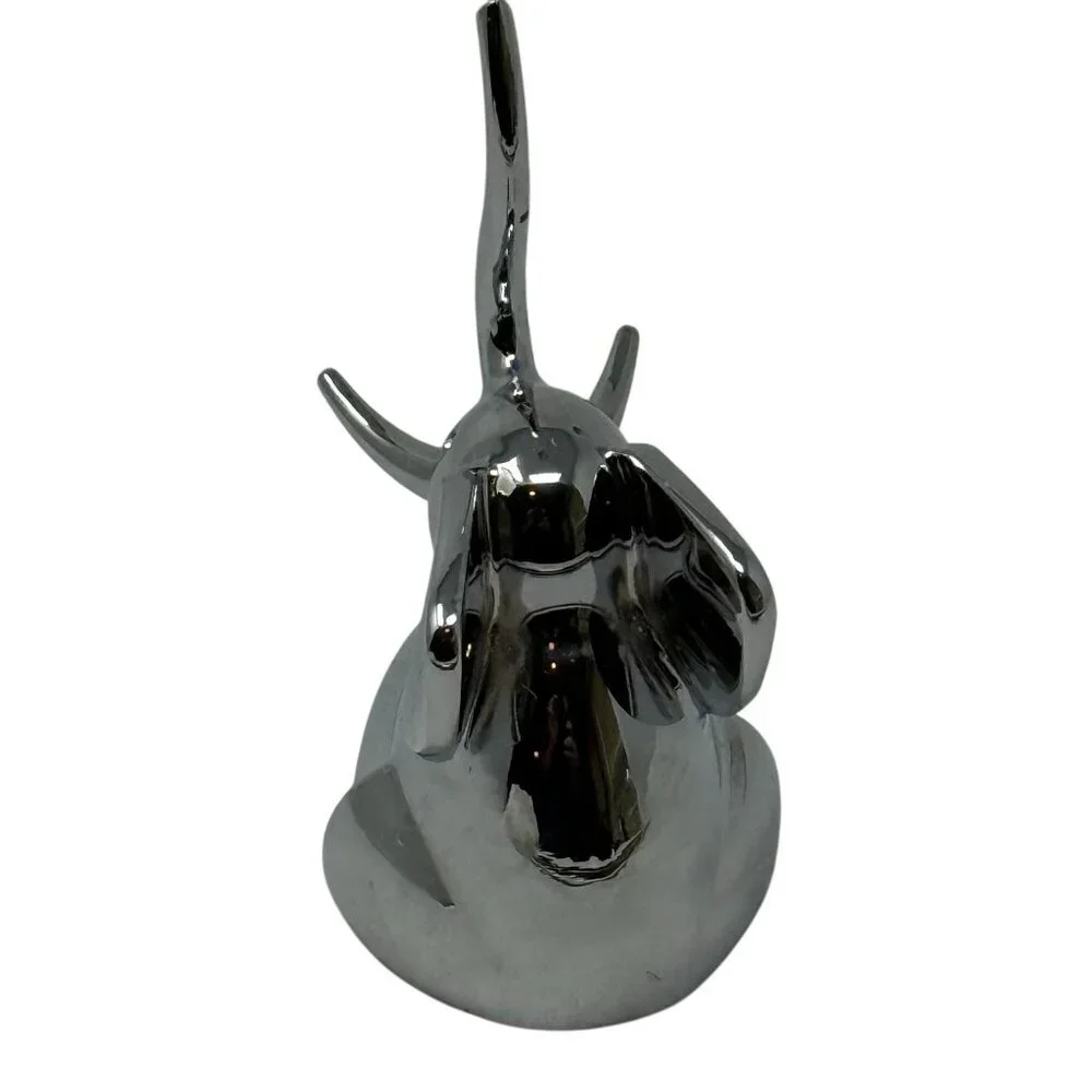 Umbra Chrome Elephant Ring Holder Figurine Jewelry Organizer Trunk Up
